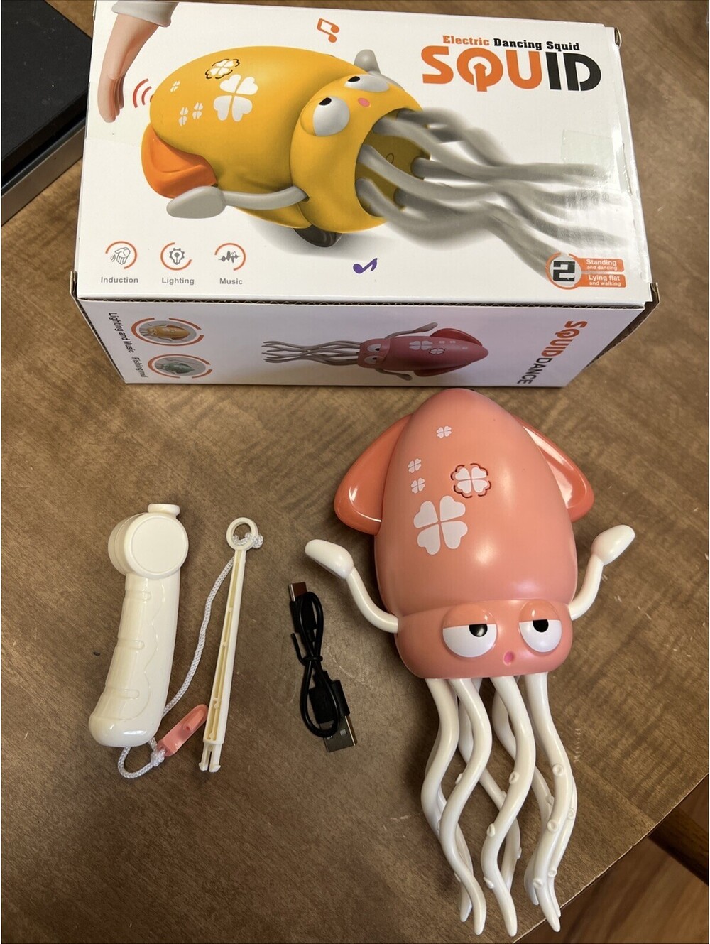 Squid Toys PINK Electric Dancing Squid, Automatic Obstacle Avoidance Sensor Toy